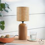 Opviq Lámpara de mesa de madera y bambú Beige